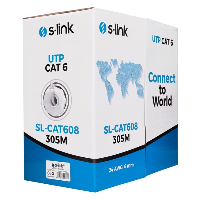 S-Link Cat6 Gri CCA UTP Data Kablosu (305m) - Resim 2