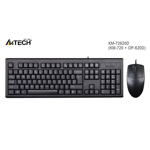 [KM72620U] A4-Tech Kablolu Set Siyah (KM-72620D)